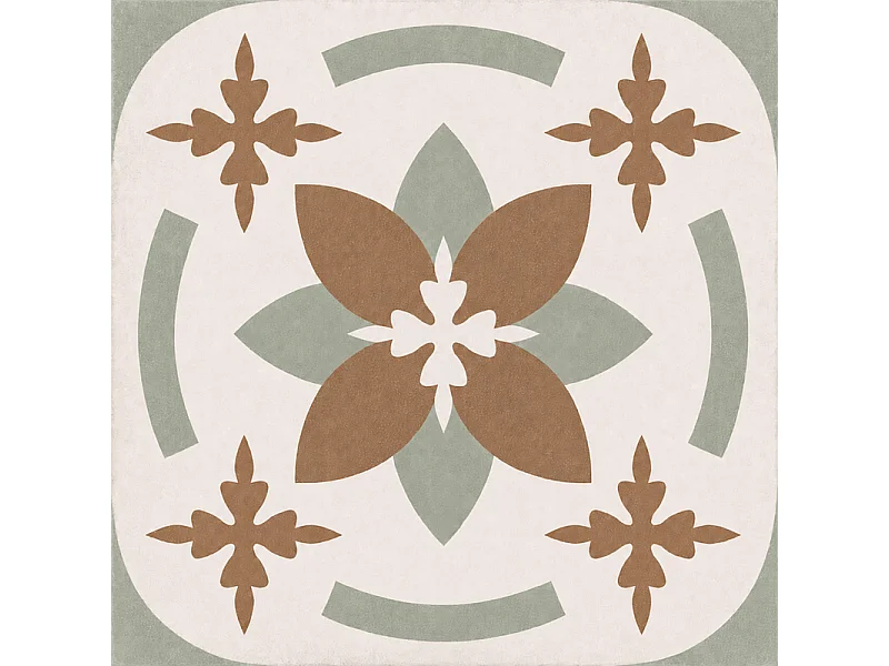 Panneau mural douche aluminium - Lot de 2 : 90 et 120 x 220 cm + profilés blancs - effet carreaux de ciment vert sauge - Dahlia