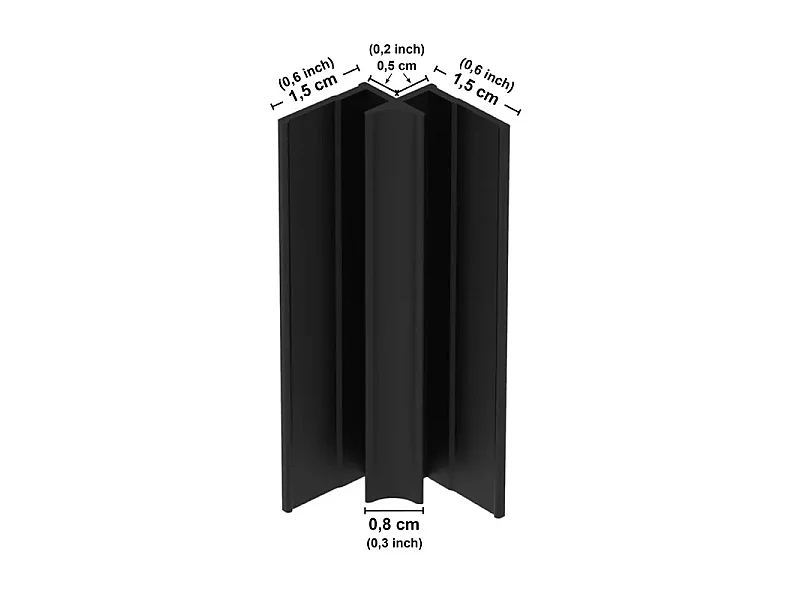 Panneau mural douche aluminium - Lot de 2 : 90 et 120 x 220 cm + profilés noirs - effet carreaux de ciment noir et blanc - Corolle
