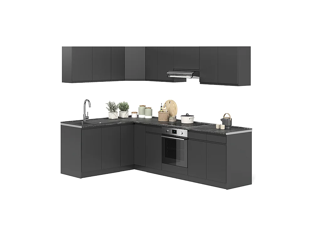 Hörnkök antracit/antracit 267x60x81.6 r-line