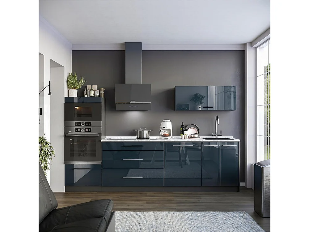 Kök mörkblå högblank/antracit 280x60x153.6 fame-line