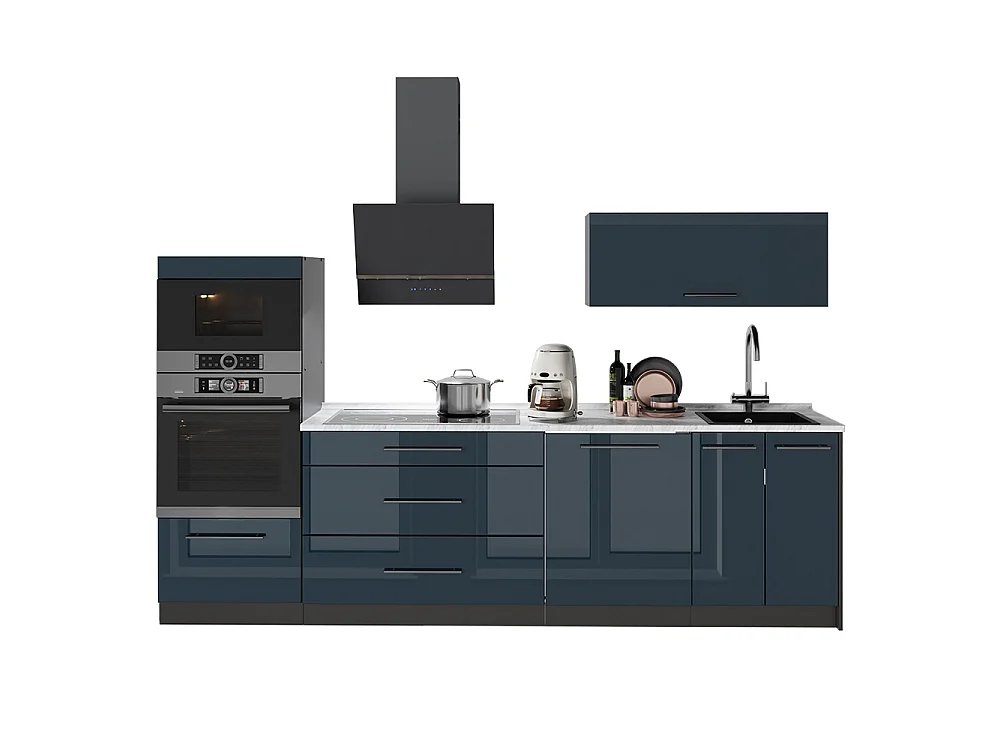 Kök mörkblå högblank/antracit 280x60x153.6 fame-line