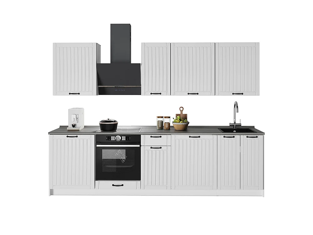 Kök vitt hus på landet/vit 280x60x82 fame-line