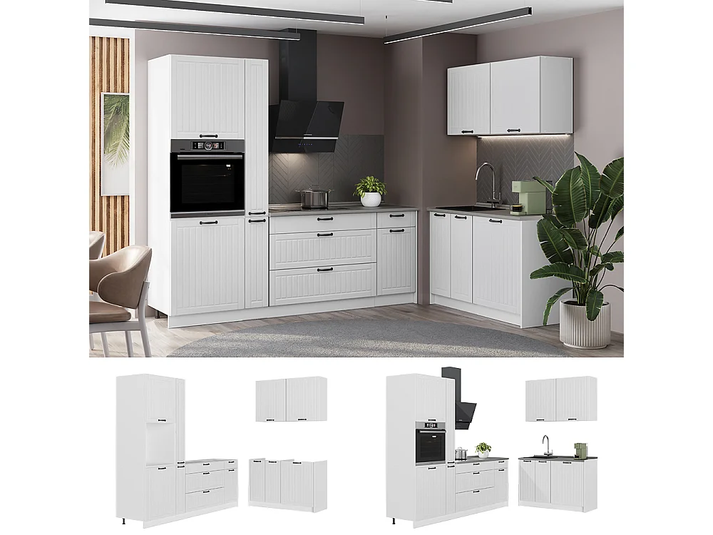 Kök vitt hus på landet/vit 220x60x206.8 fame-line