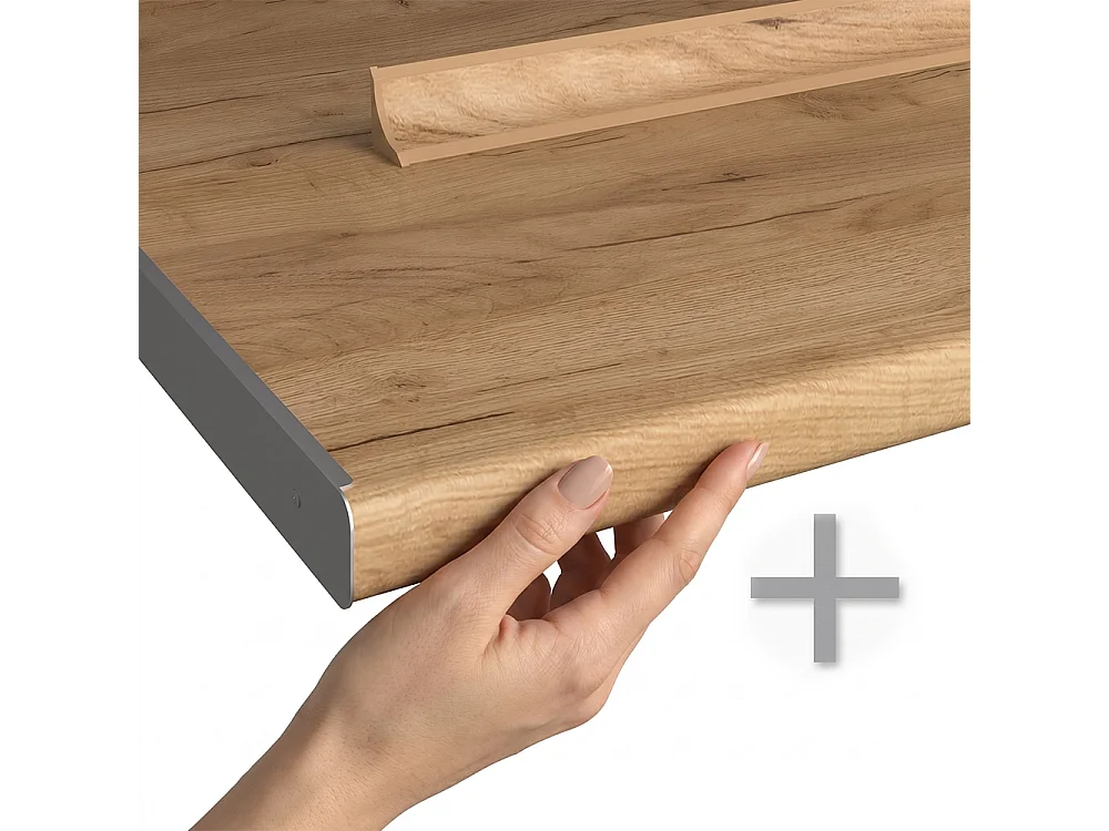 Bloc de cuisine blanc campagne/anthracite 160x60x81.6 r-line