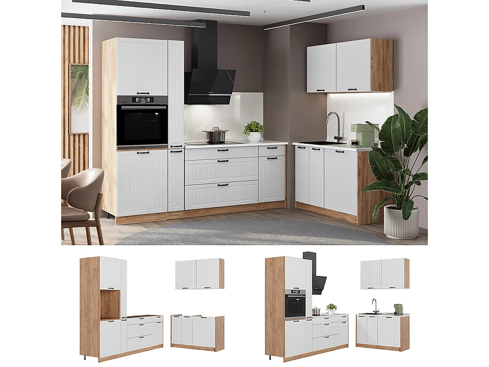 Kök vitt hus på landet/goldkraft ek 220x60x206.8 fame-line