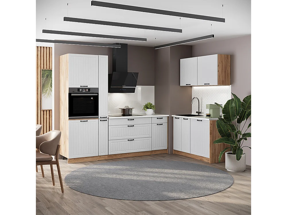 Kök vitt hus på landet/goldkraft ek 220x60x206.8 fame-line