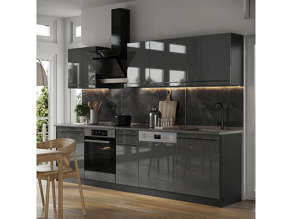 Cuisine anthracite haute brillance/anthracite 280x60x206.8 r-line