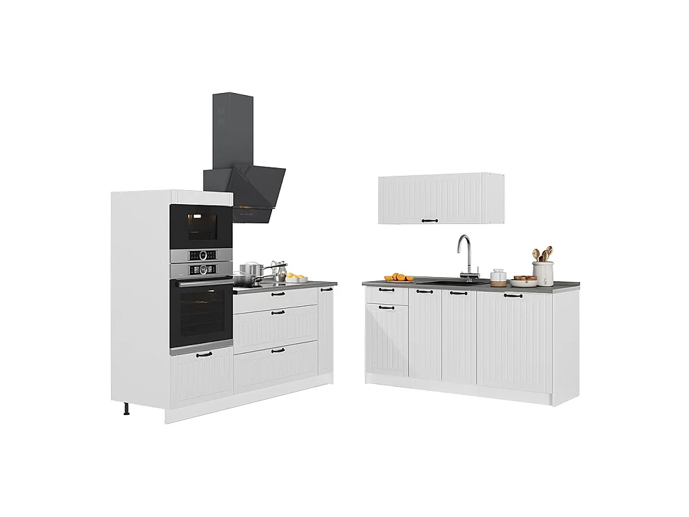 Kök vitt hus på landet/vit 340x60x153.6 fame-line