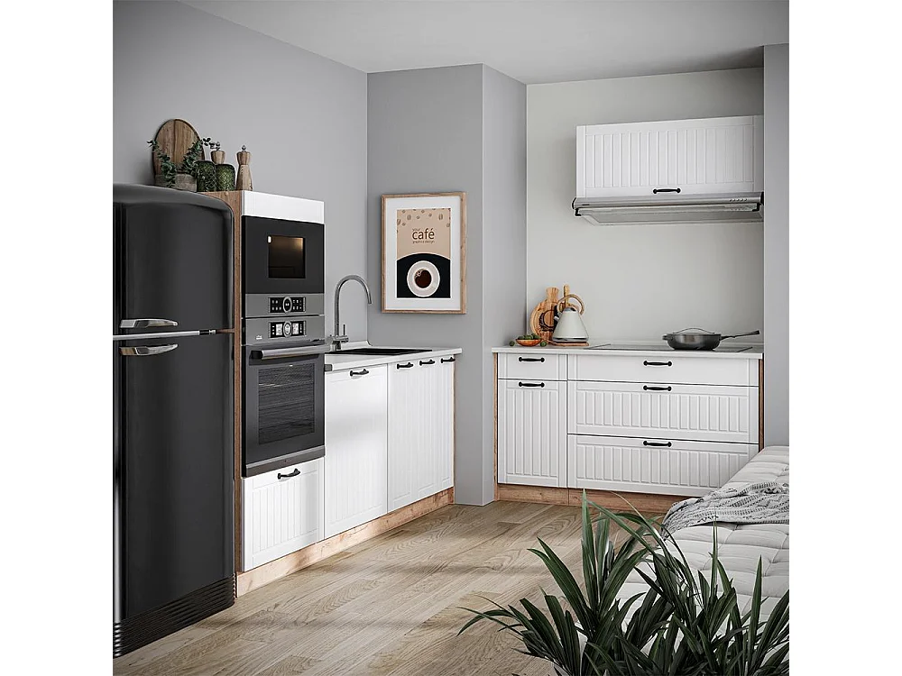 Kök vitt hus på landet/goldkraft ek 340x60x153.6 fame-line