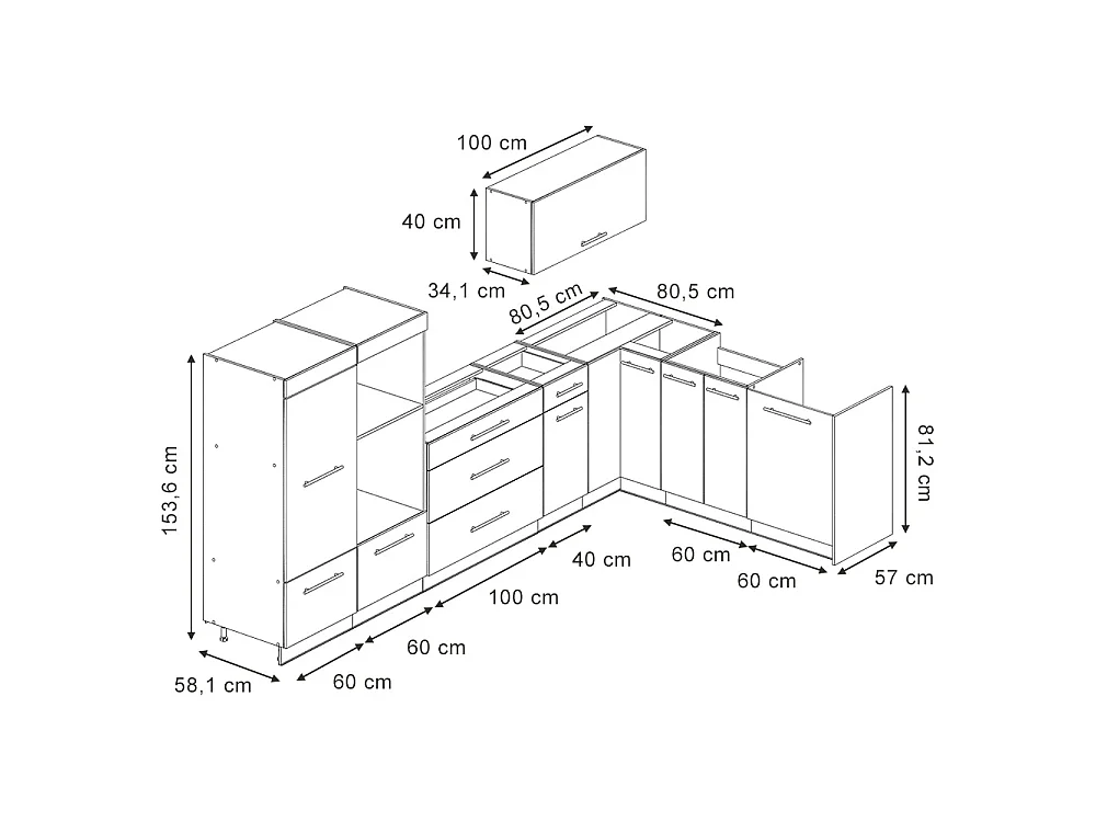 Hörnkök vitt hus på landet/vit 347x51.6x153.6 fame-line