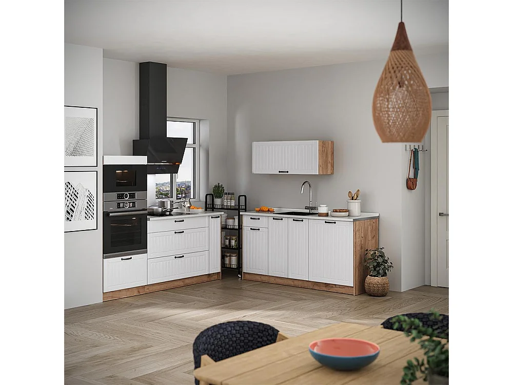 Kök vitt hus på landet/goldkraft ek 340x60x153.6 fame-line