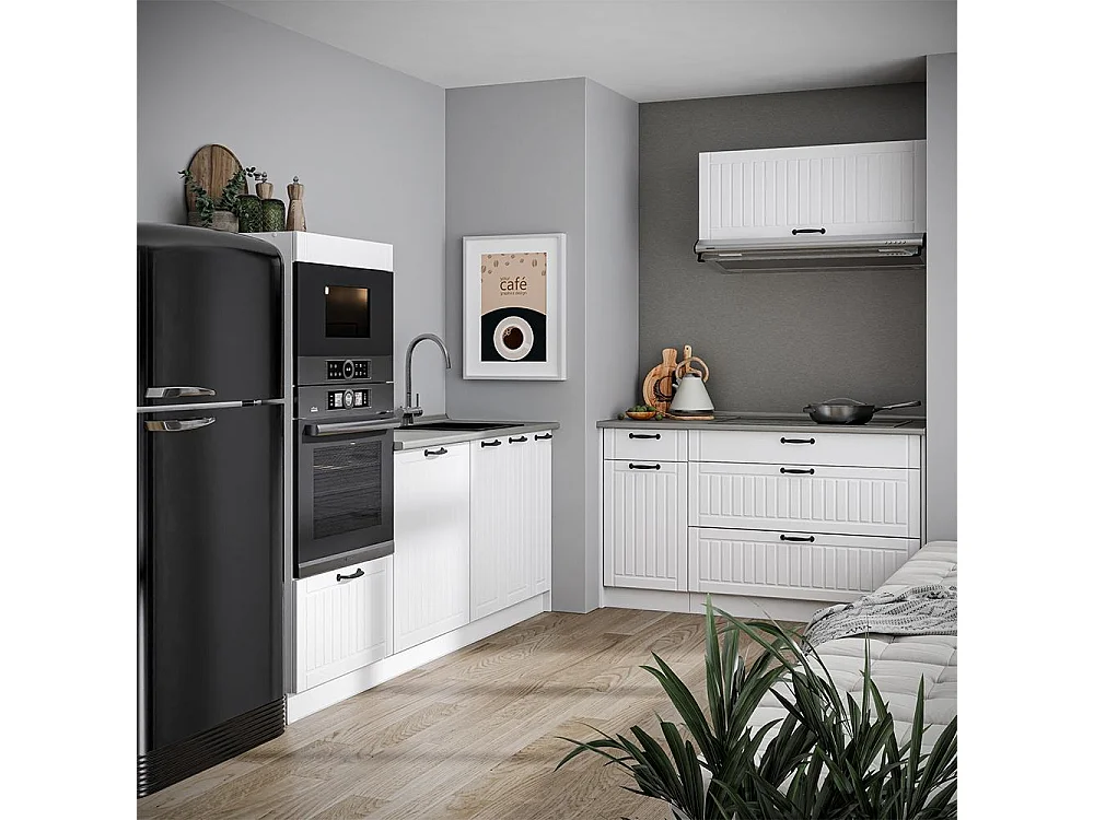 Kök vitt hus på landet/vit 340x60x153.6 fame-line