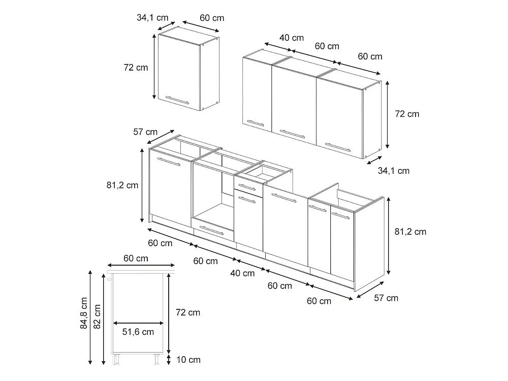 Kök vitt hus på landet/antracit 280x60x82 fame-line