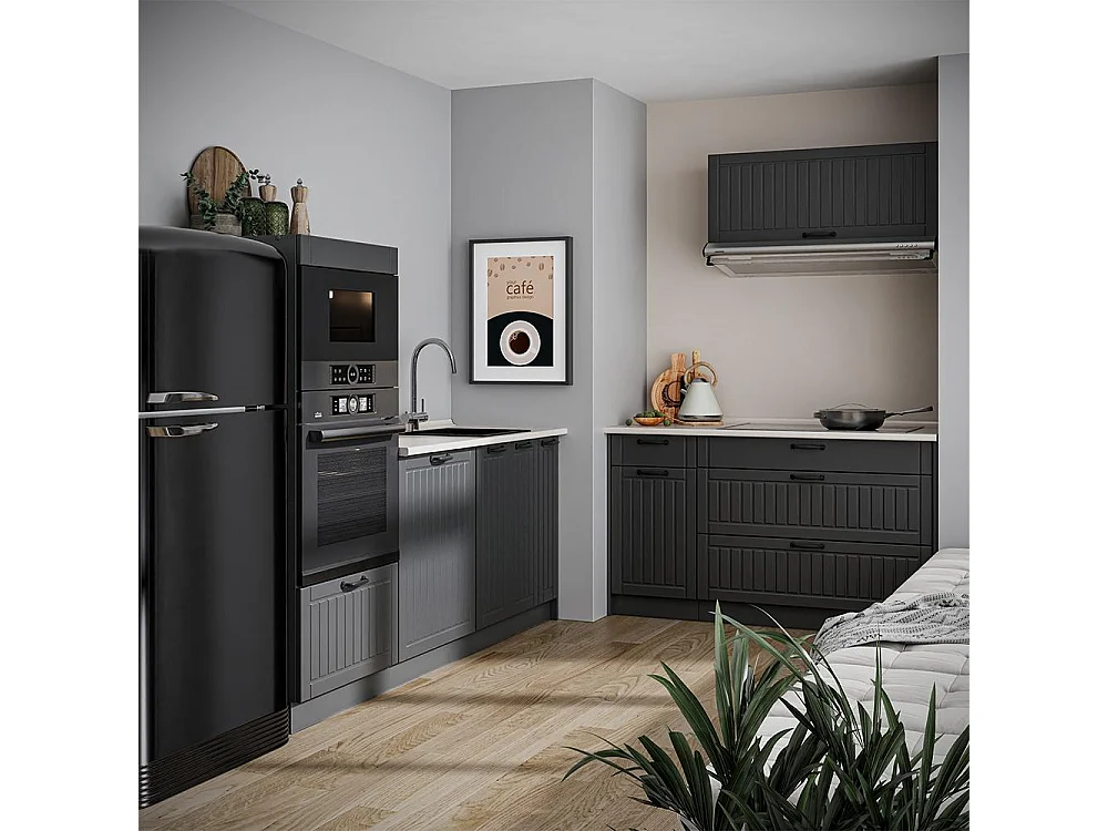 Cuisine gris foncé/anthracite 340x60x153.6 fame-line