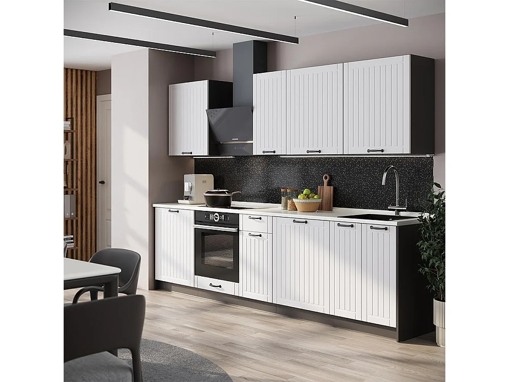 Kök vitt hus på landet/antracit 280x60x82 fame-line