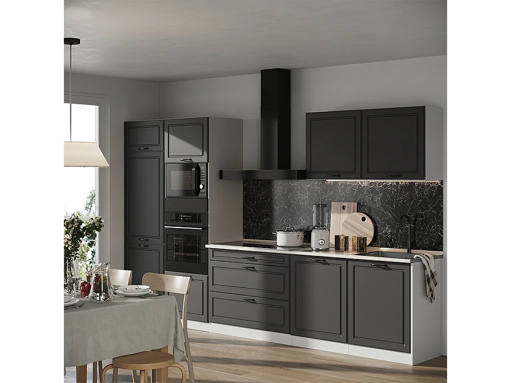 Cuisine anthracite campagne/blanc 340x60x206.8 r-line