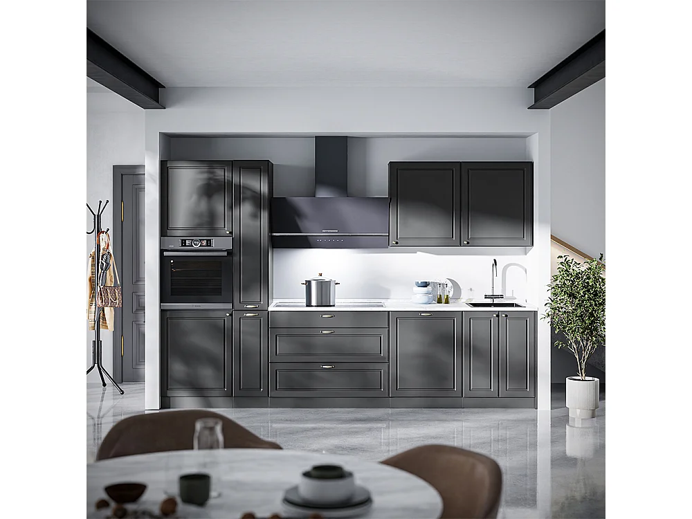 Kök herrgård i antracitguld/antracit 310x60x206.8 fame-line