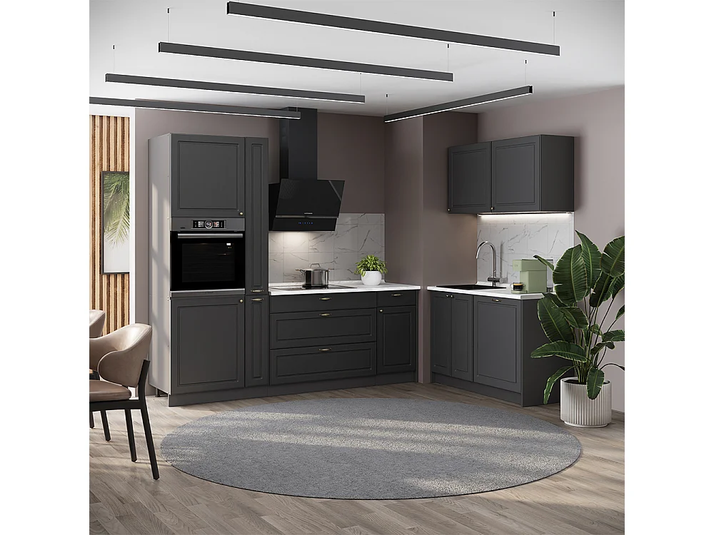 Kök herrgård i antracitguld/antracit 220x60x206.8 fame-line