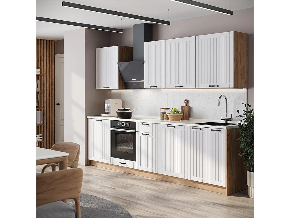 Kök vitt hus på landet/goldkraft ek 280x60x82 fame-line