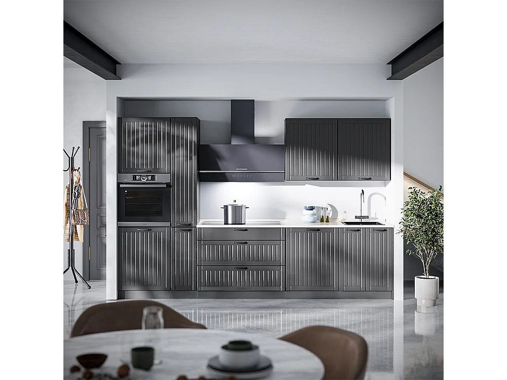Cuisine gris foncé/anthracite 310x60x206.8 fame-line