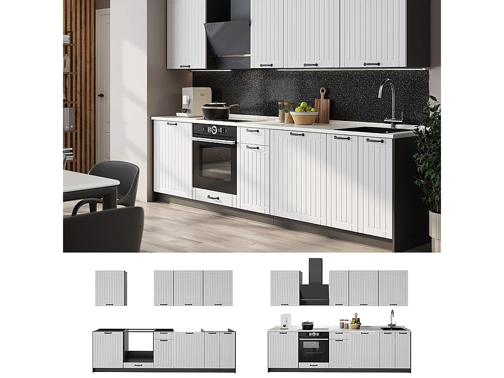 Kök vitt hus på landet/antracit 280x60x82 fame-line
