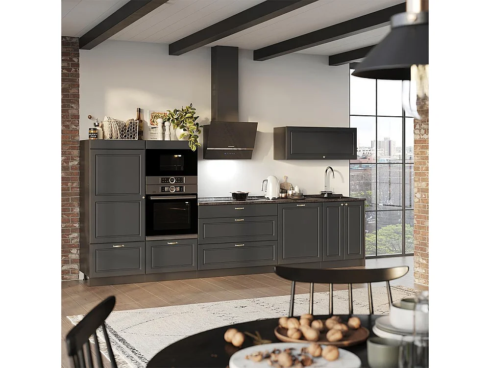 Kök herrgård i antracitguld/antracit 340x60x153.6 fame-line