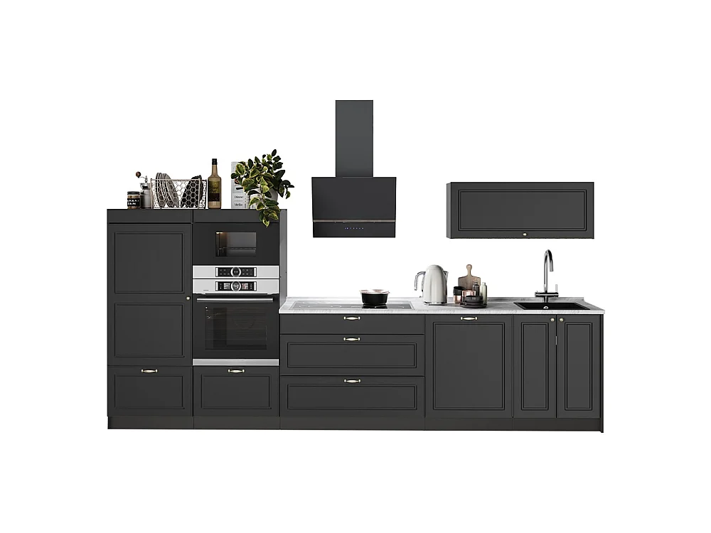 Kök herrgård i antracitguld/antracit 340x60x153.6 fame-line