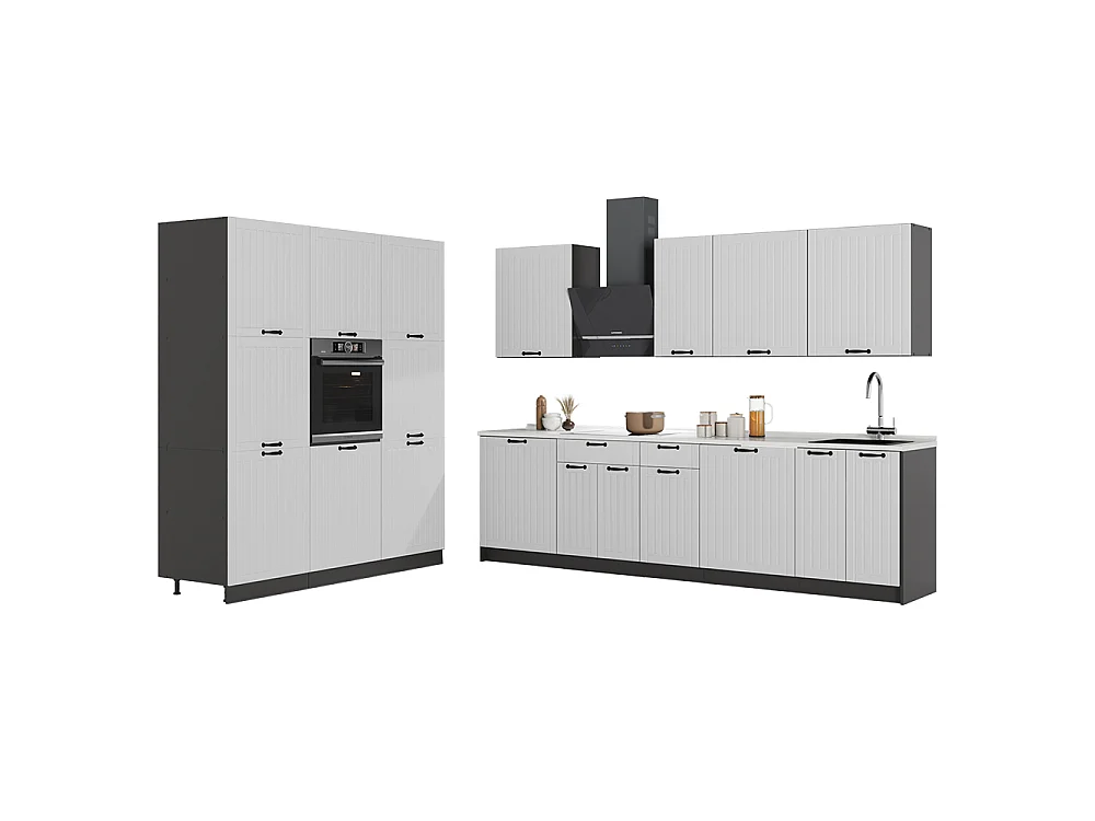 Kök vitt hus på landet/antracit 460x51.6x206.8 fame-line