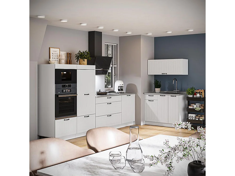 Kök vitt hus på landet/vit 380x60x153.6 fame-line