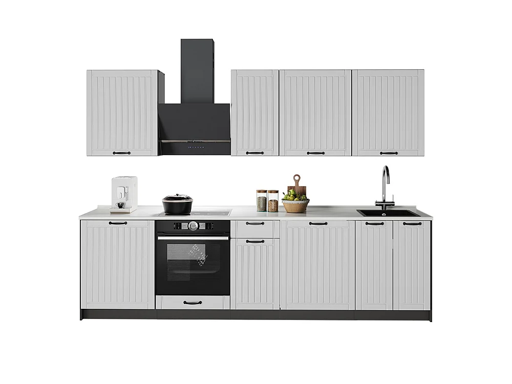 Kök vitt hus på landet/antracit 280x51.6x82 fame-line
