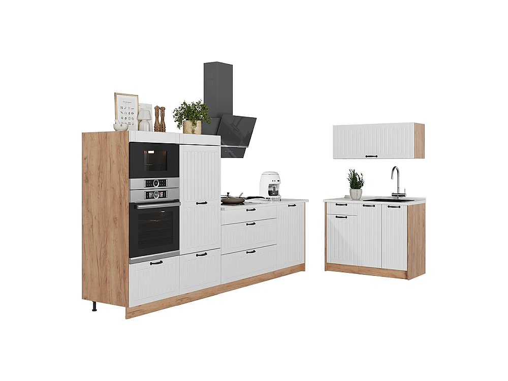 Kök vitt hus på landet/goldkraft ek 380x60x153.6 fame-line