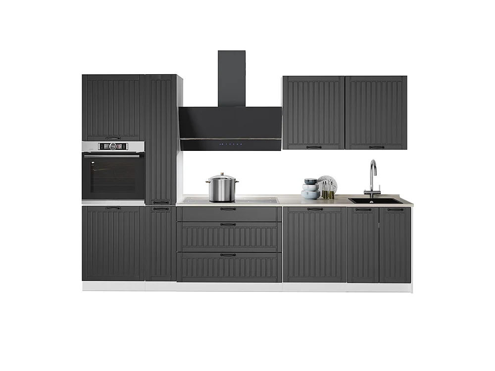 Cuisine gris foncé/blanc 310x60x206.8 fame-line