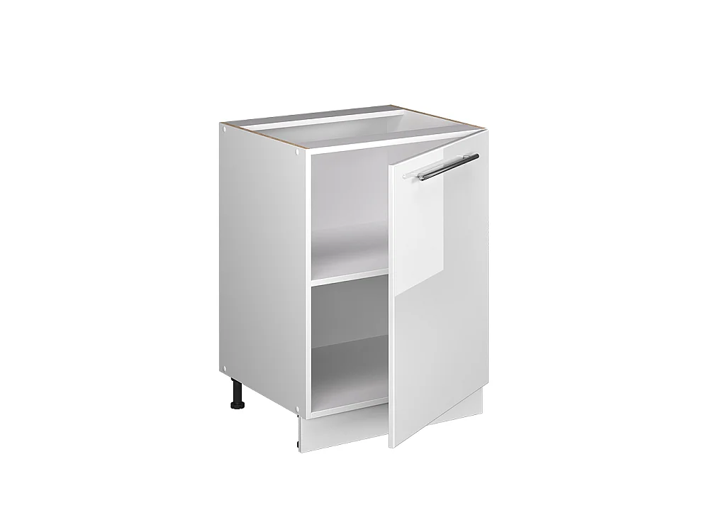 Kitchen base cabinet white high gloss/white 60x60x82 fame-line