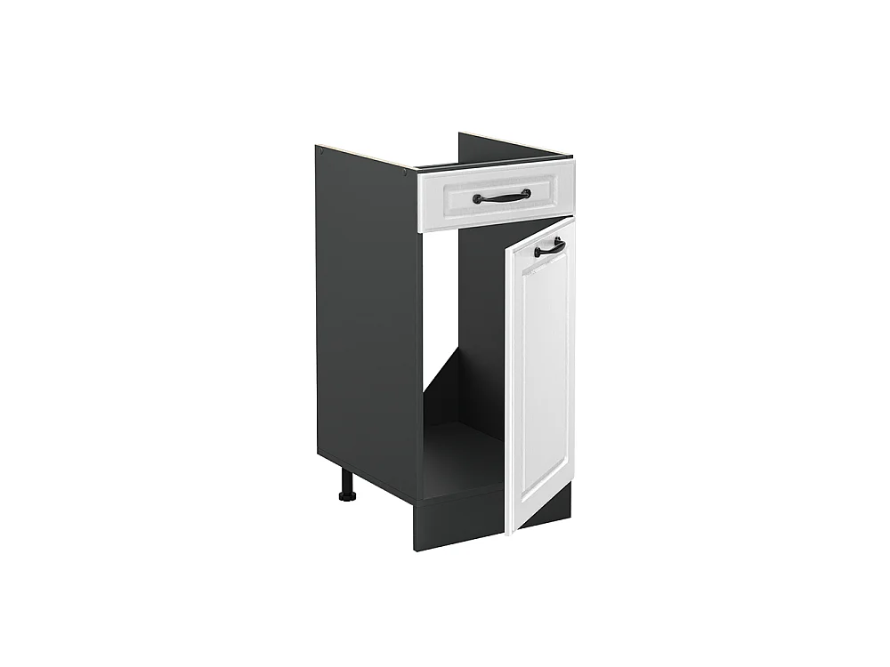 Kitchen base cabinet white Shaker Style/anthracite 40x46x81.6 r-line