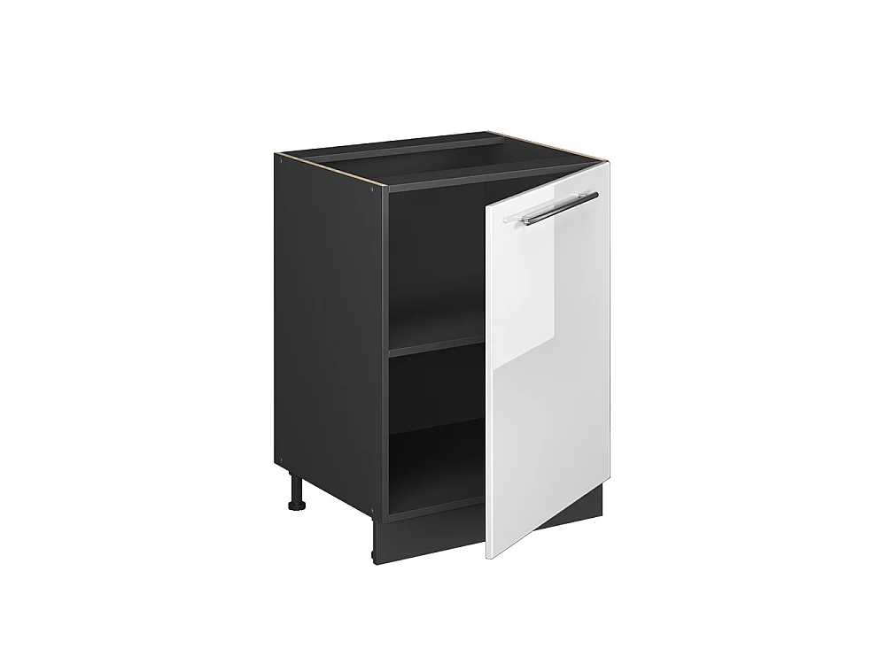 Kitchen base cabinet white high gloss/anthracite 60x60x82 fame-line
