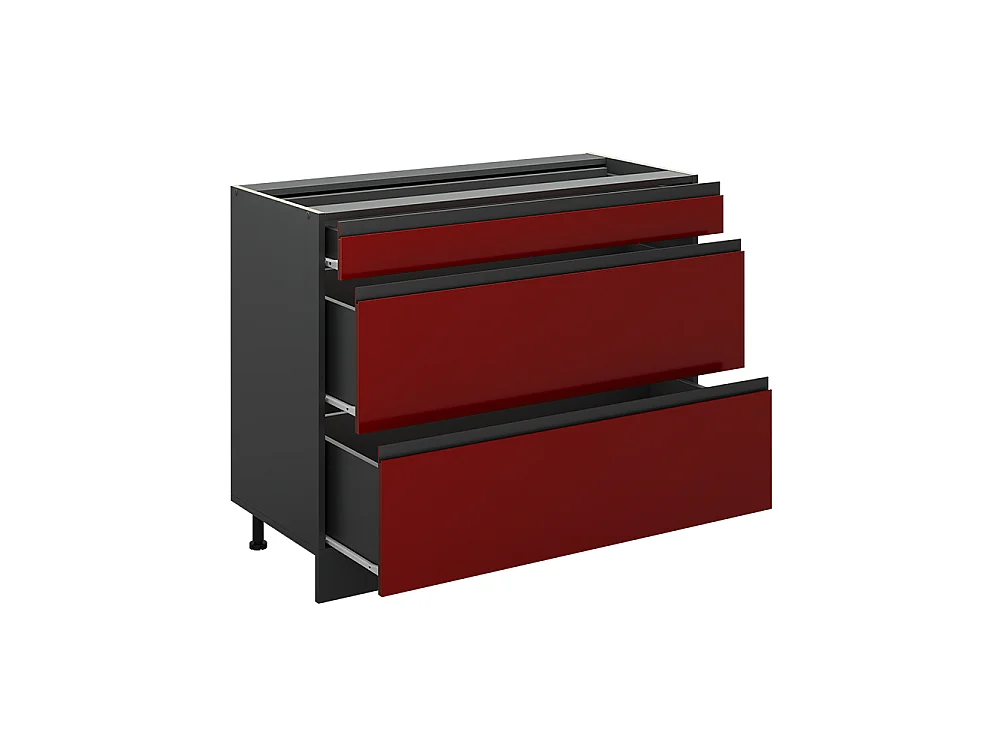 Köksunderskåp röd/antracit 100x60x81.6 r-line