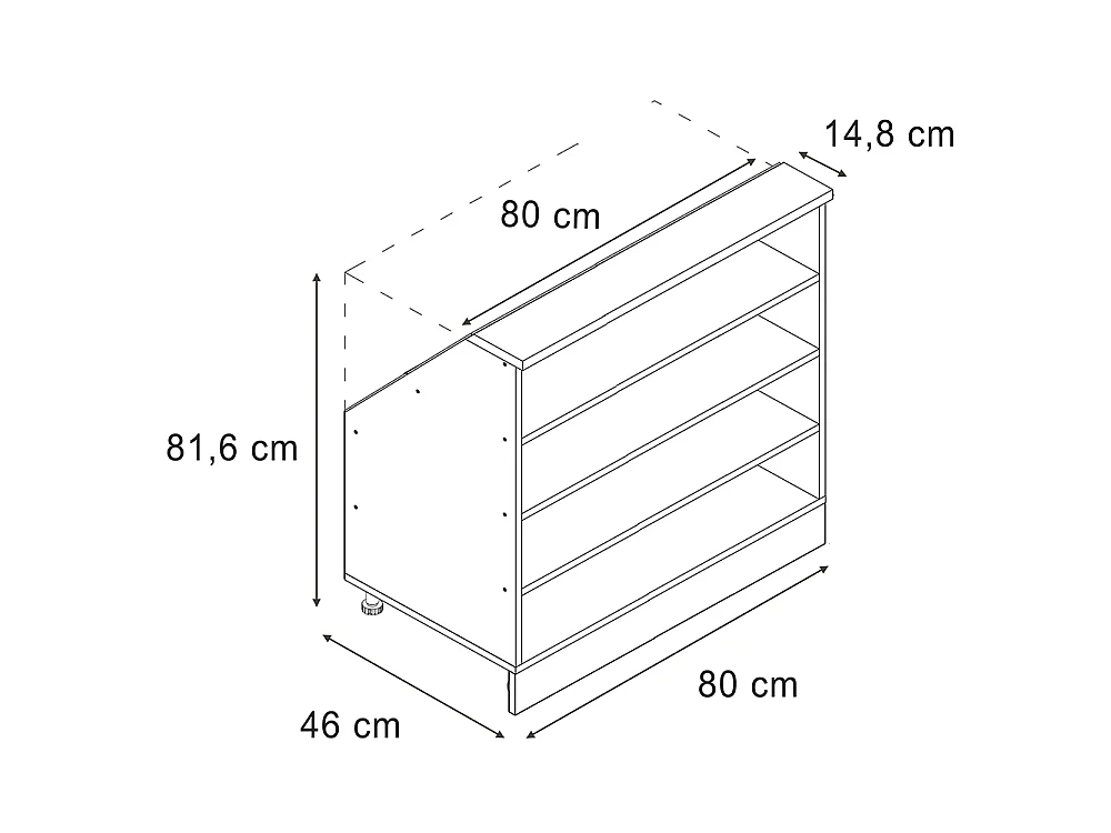 Kitchen cabinet for sloping roofs anthracite 80x46x81.8 r-line