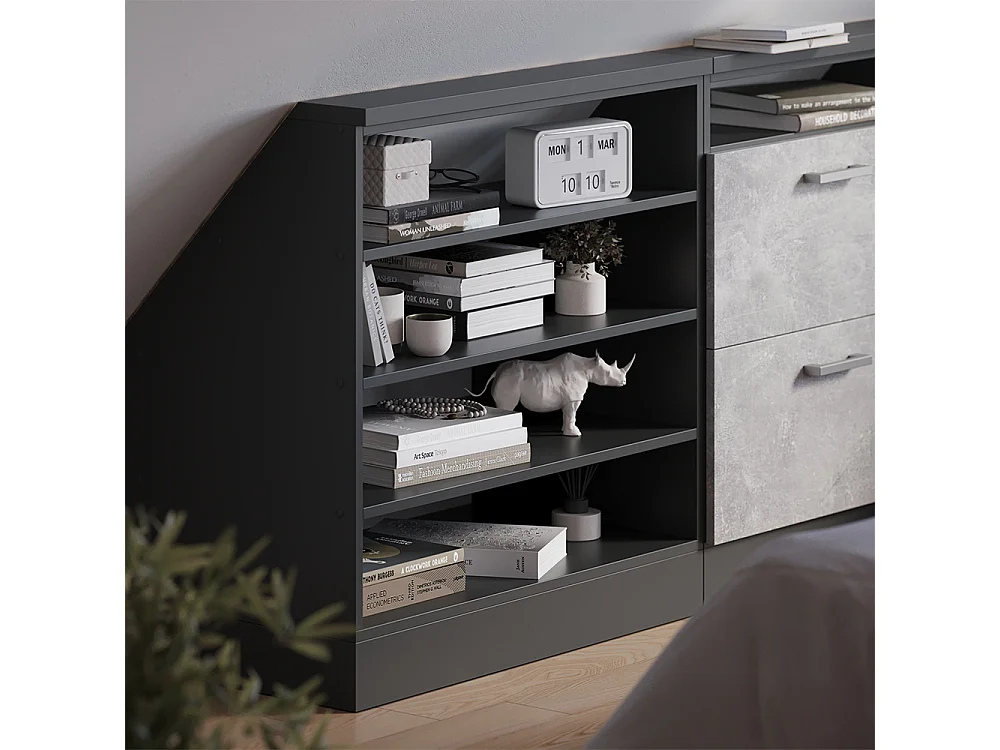 Kitchen cabinet for sloping roofs anthracite 80x46x81.8 r-line