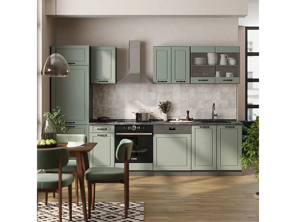 Kitchen base cabinet mint shaker style/anthracite 60x60x81.6 r-line