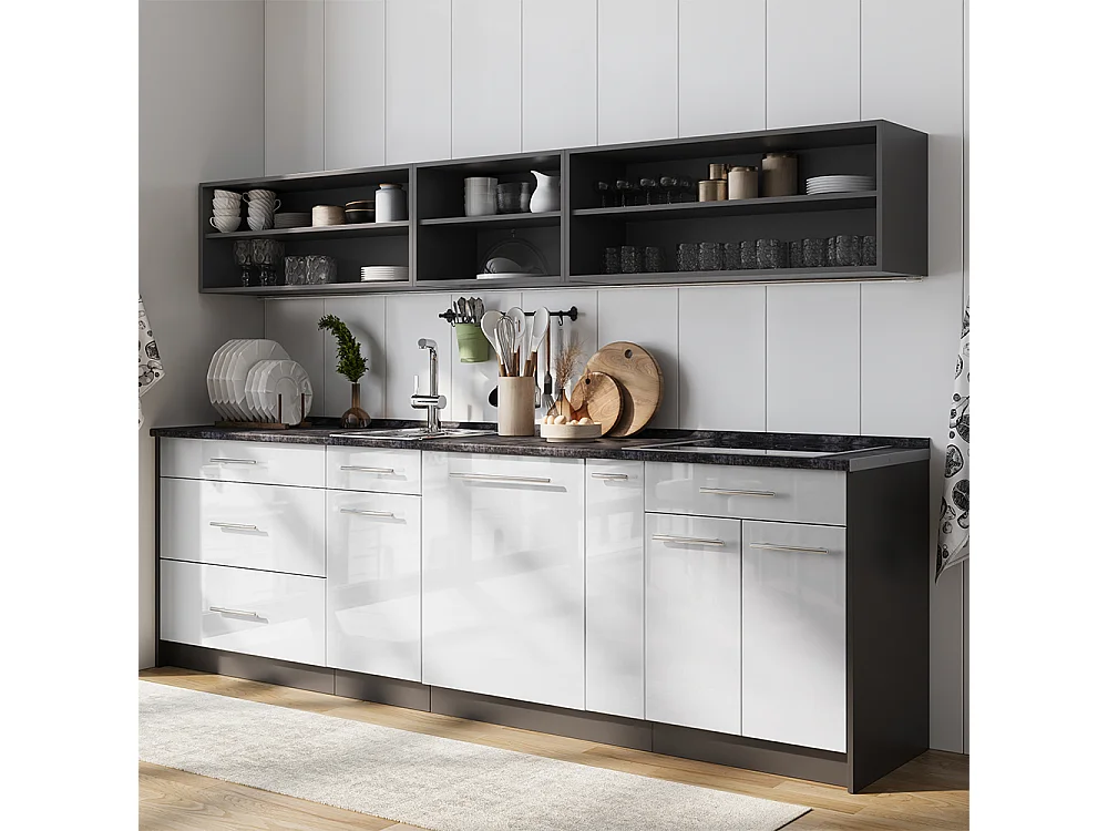 Pharmacy cabinet white high gloss/anthracite 20x60x82 fame-line