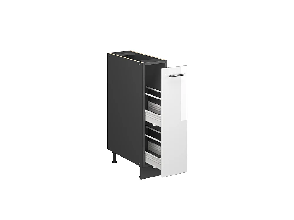 Pharmacy cabinet white high gloss/anthracite 20x60x82 fame-line