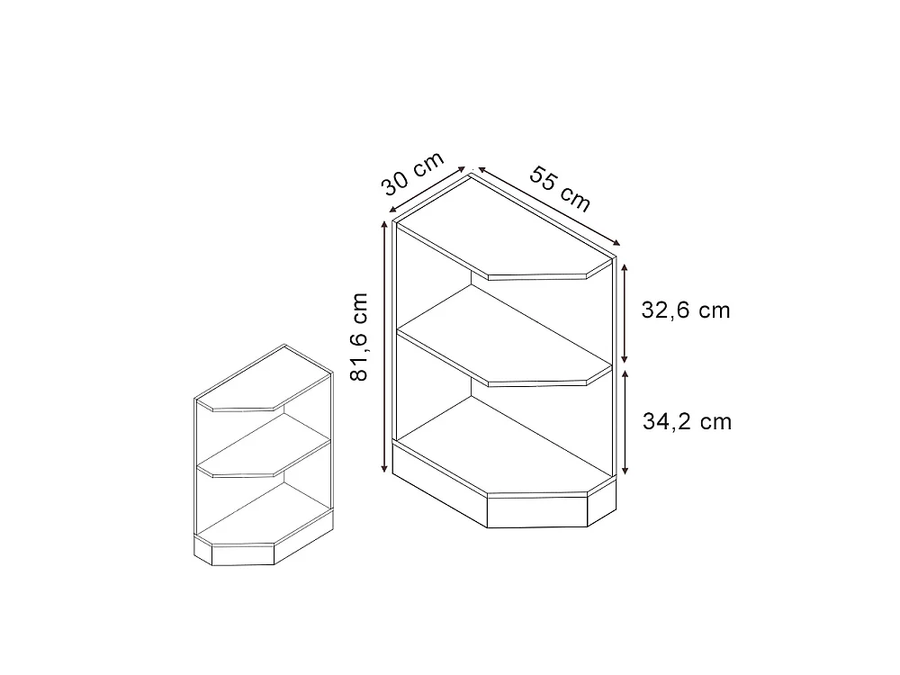 Kitchen shelf white/white 30x55x81.6 r-line
