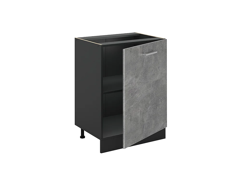 Kitchen base cabinet concrete/anthracite 60x46x81.6 r-line