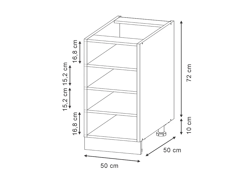 Kitchen shelf anthracite 50x60x82 fame-line