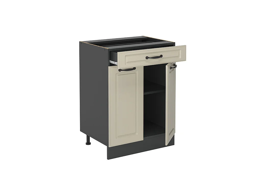 Kitchen base cabinet sand Shaker Style/anthracite 60x60x81.6 r-line