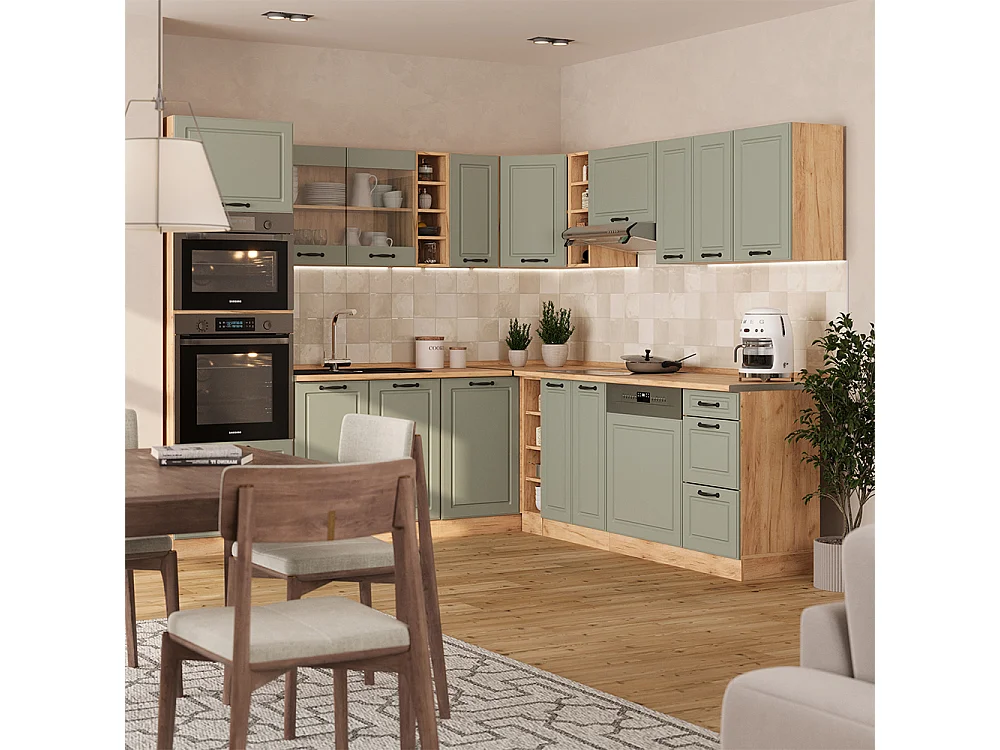 Kitchen base cabinet mint shaker style/golden oak 60x60x81.6 r-line