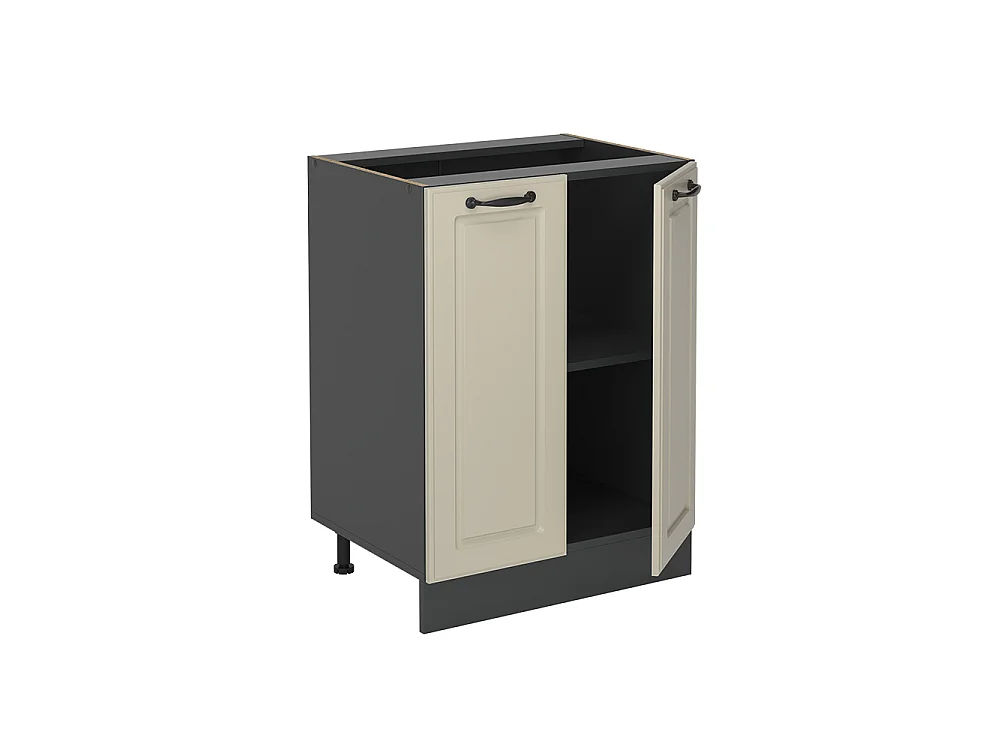 Kitchen base cabinet sand Shaker Style/anthracite 60x46x81.6 r-line