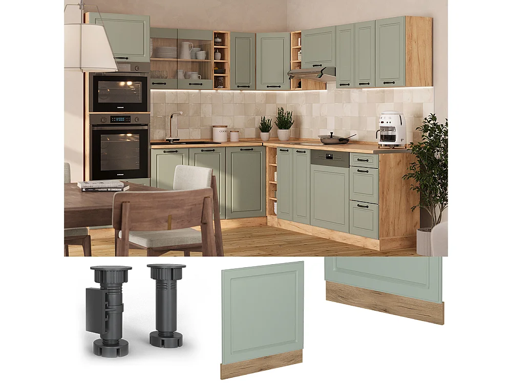 Front panel mint shaker style/golden oak 60x60x67.4 r-line