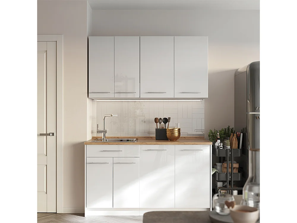 Wall cabinet white high gloss/white 80x34.1x72 fame-line