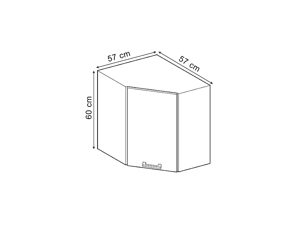 Corner wall cabinet mint shaker style/anthracite 57x31x60 r-line